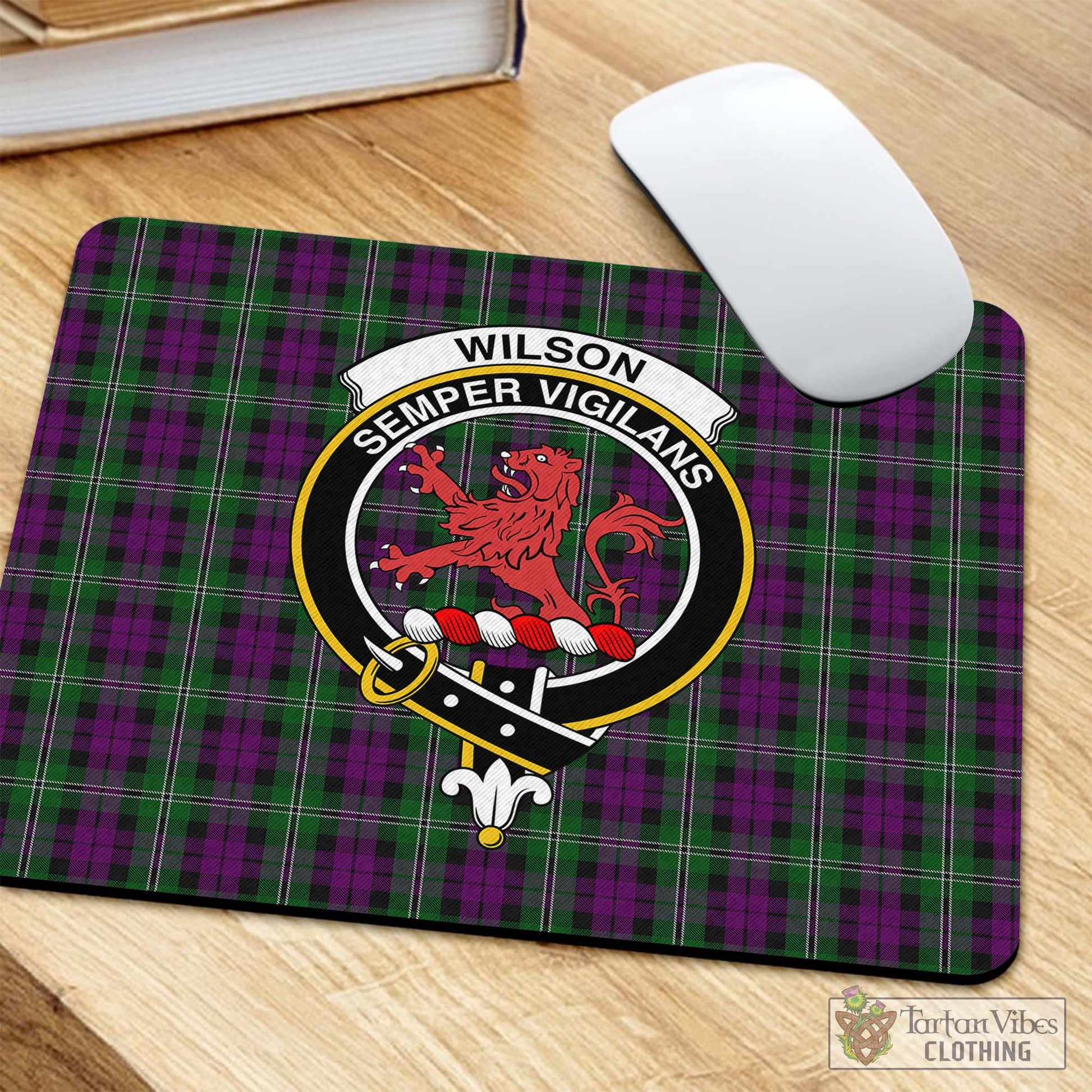 Tartan Vibes Clothing Wilson Tartan Mouse Pad with Family Crest