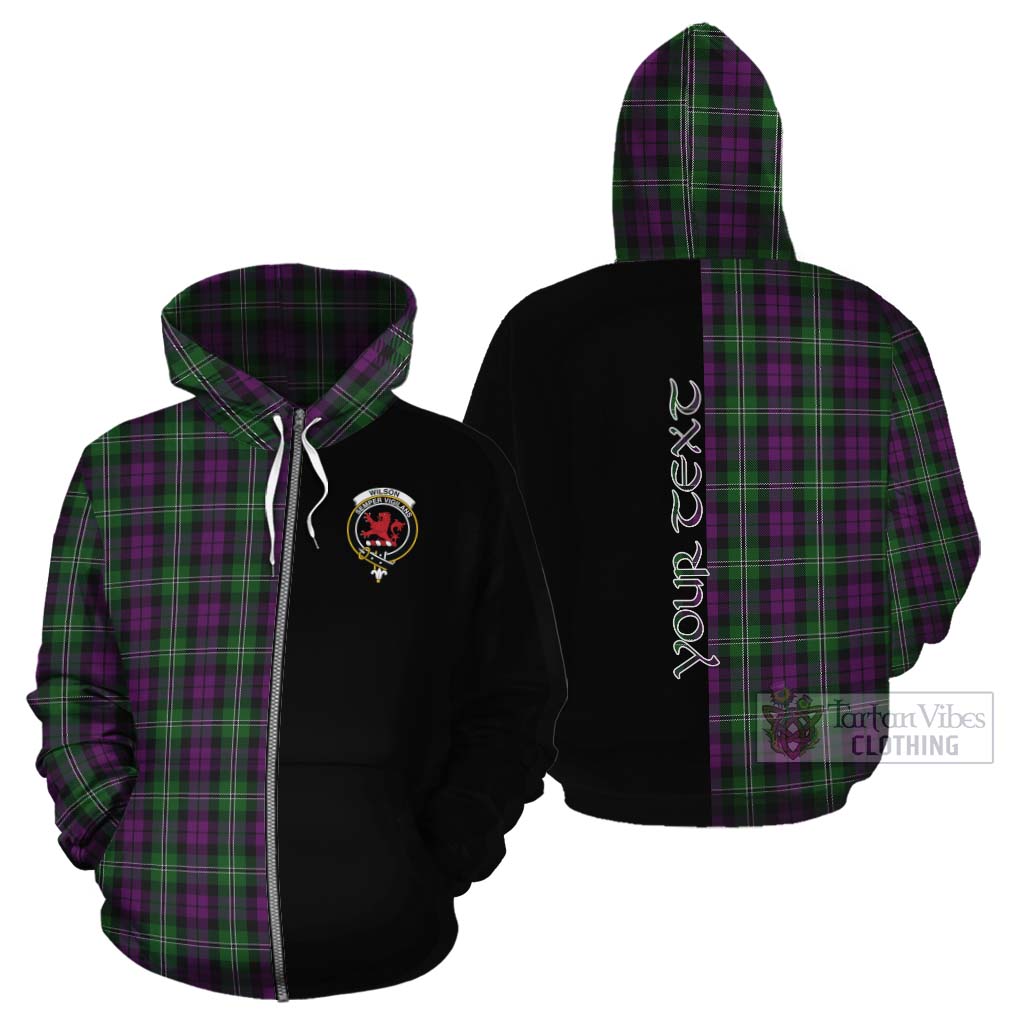 Tartan Vibes Clothing Wilson Tartan Cotton Hoodie with Family Crest and Half Of Me Style