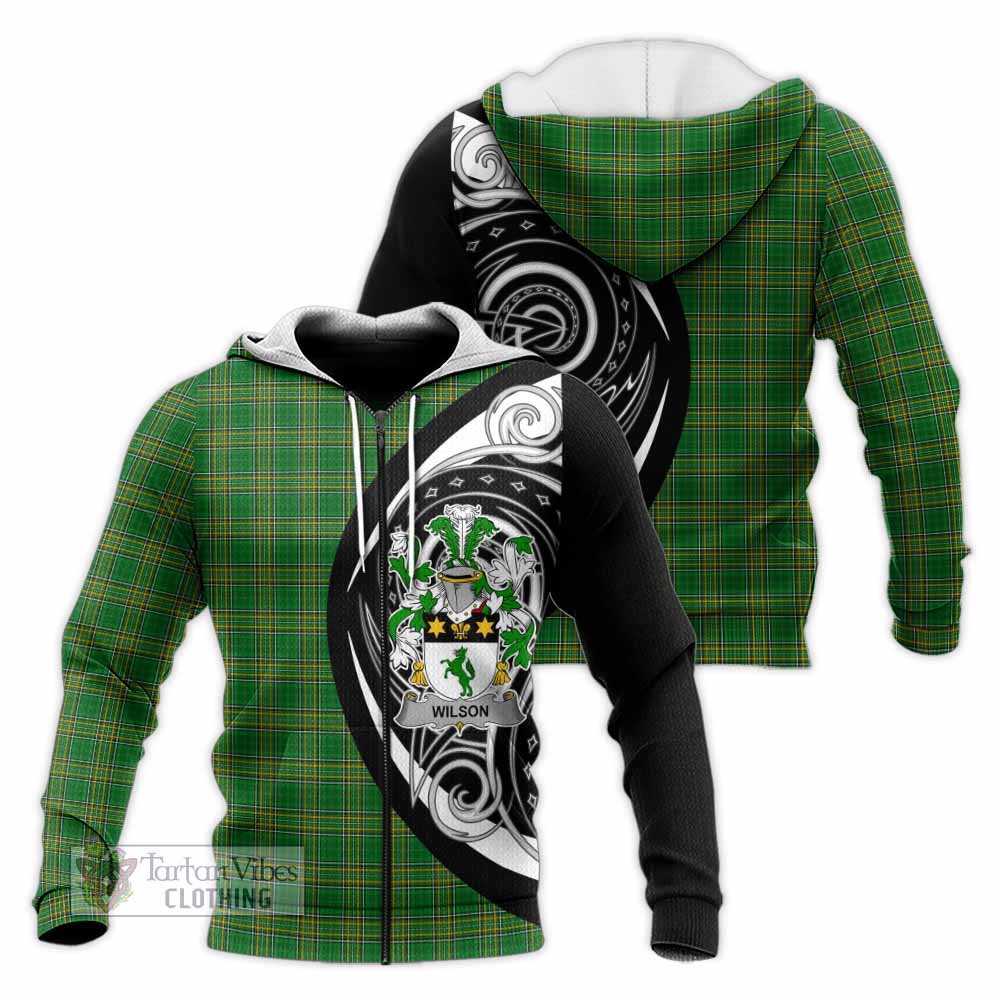 Wilson Irish Clan Knitted Hoodie Celtic Circle Style Unisex Knitted Zip Hoodie - Tartan Vibes Clothing