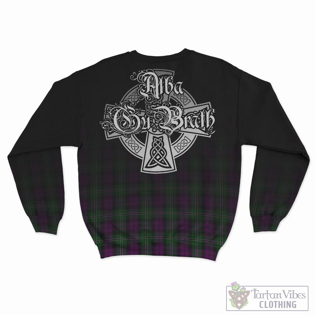 Tartan Vibes Clothing Wilson Tartan Sweatshirt Featuring Alba Gu Brath Family Crest Celtic Inspired