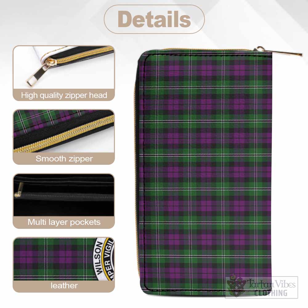 Tartan Vibes Clothing Wilson Tartan Women's Leather Wallet with Family Crest