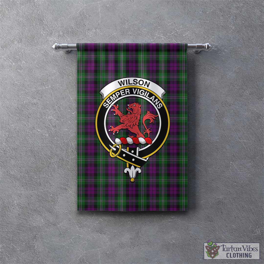 Tartan Vibes Clothing Wilson Tartan Gonfalon, Tartan Banner with Family Crest