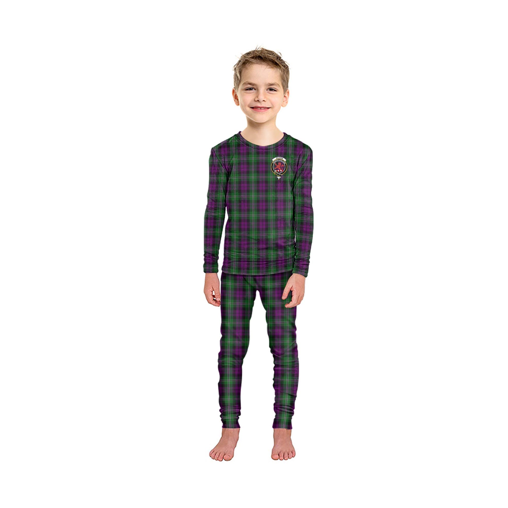 Wilson Tartan Pajamas Family Set with Family Crest - Tartanvibesclothing