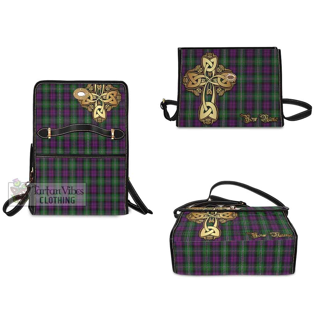 Tartan Vibes Clothing Wilson Tartan Waterproof Canvas Bag Golden Thistle Celtic Cross Style