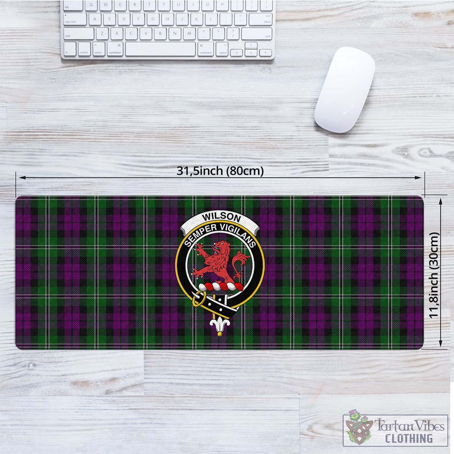 Tartan Vibes Clothing Wilson Tartan Mouse Pad with Family Crest