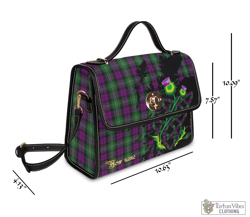 Tartan Vibes Clothing Wilson Tartan Waterproof Canvas Bag with Scotland Map and Thistle Celtic Accents