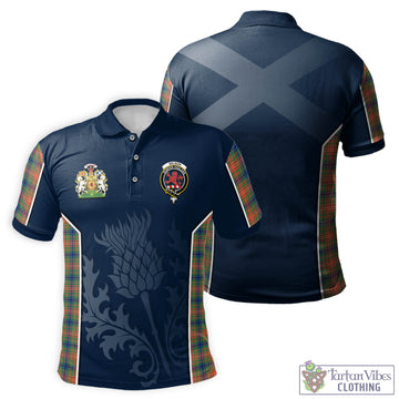 Wilson Ancient Tartan Men's Polo Shirt with Family Crest and Scottish Thistle Vibes Sport Style