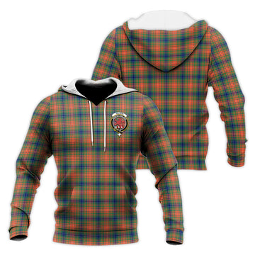 Wilson Ancient Tartan Knitted Hoodie with Family Crest