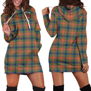 Wilson Ancient Tartan Hoodie Dress with Family Crest