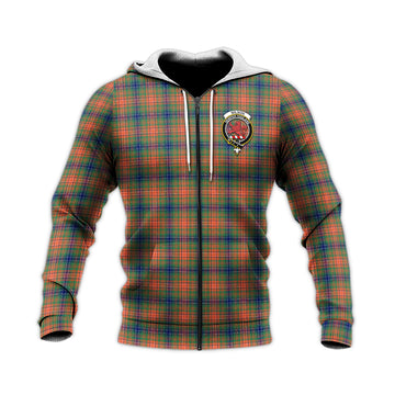 Wilson Ancient Tartan Knitted Hoodie with Family Crest