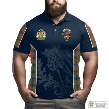Wilson Ancient Tartan Men's Polo Shirt with Family Crest and Scottish Thistle Vibes Sport Style