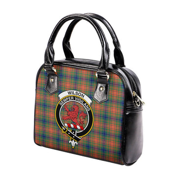 Wilson Ancient Tartan Shoulder Handbags with Family Crest