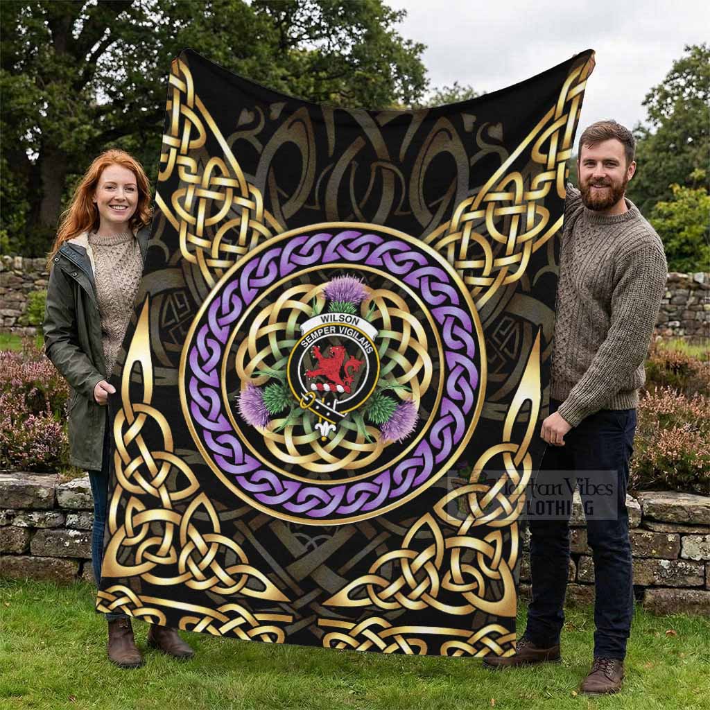 Wilson Clan Crest Blanket Celtic Scottish Thistle