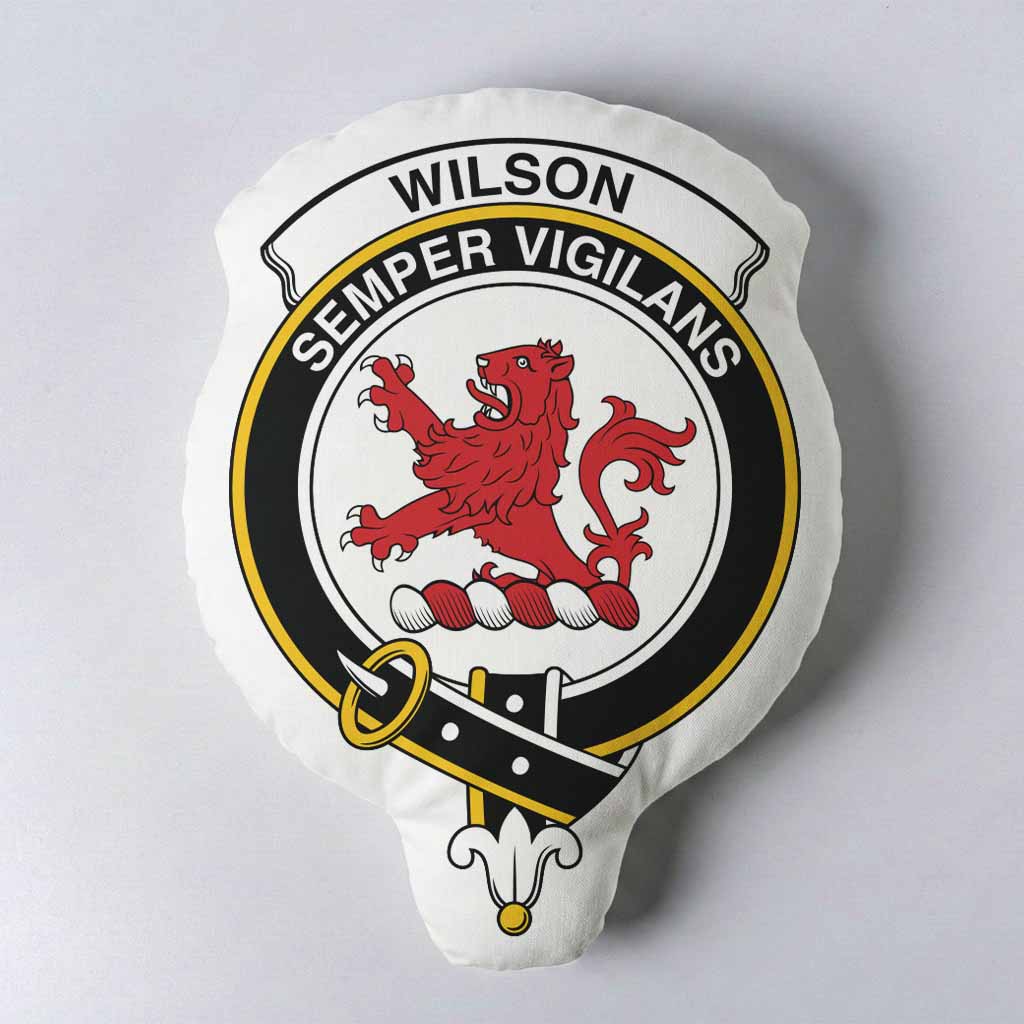 Wilson Clan Crest Shaped Throw Pillow, Scottish Clan Badge Decorative Pillow