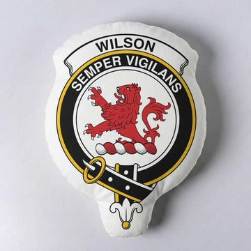 Wilson Clan Crest Shaped Throw Pillow, Scottish Clan Badge Decorative Pillow