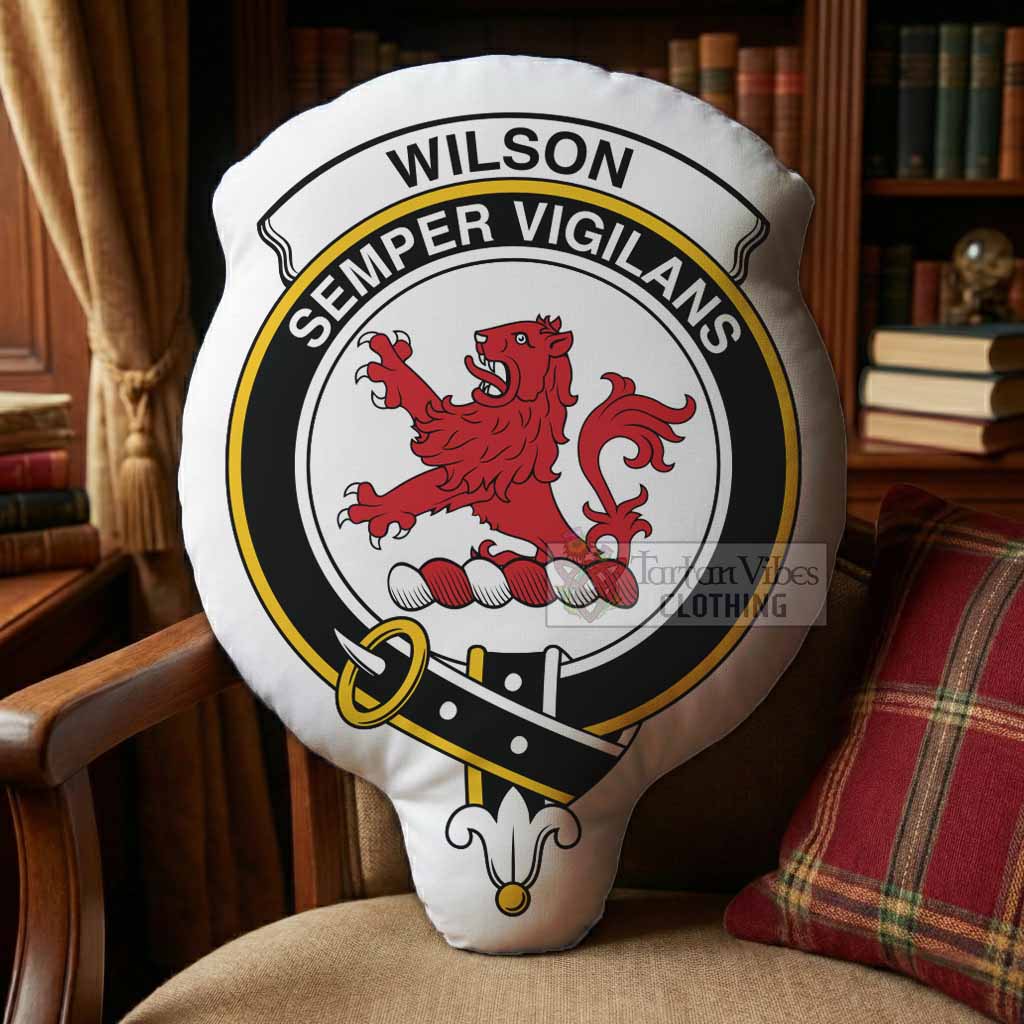 Wilson Clan Crest Shaped Throw Pillow, Scottish Clan Badge Decorative Pillow