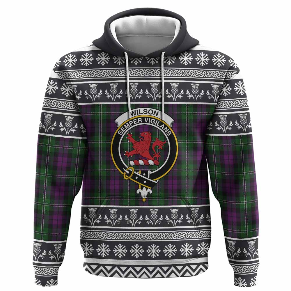 Wilson Clan Tartan Christmas Hoodie with Family Crest - Tartan Vibes Clothing