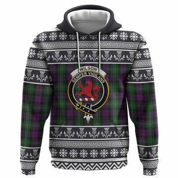 Wilson Clan Tartan Christmas Hoodie with Family Crest - Tartan Vibes Clothing