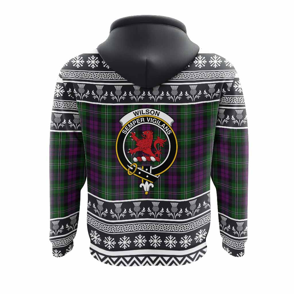 Wilson Clan Tartan Christmas Hoodie with Family Crest - Tartan Vibes Clothing