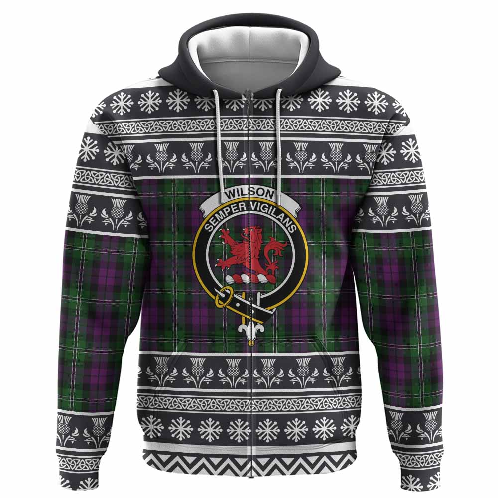 Wilson Clan Tartan Christmas Hoodie with Family Crest - Tartan Vibes Clothing