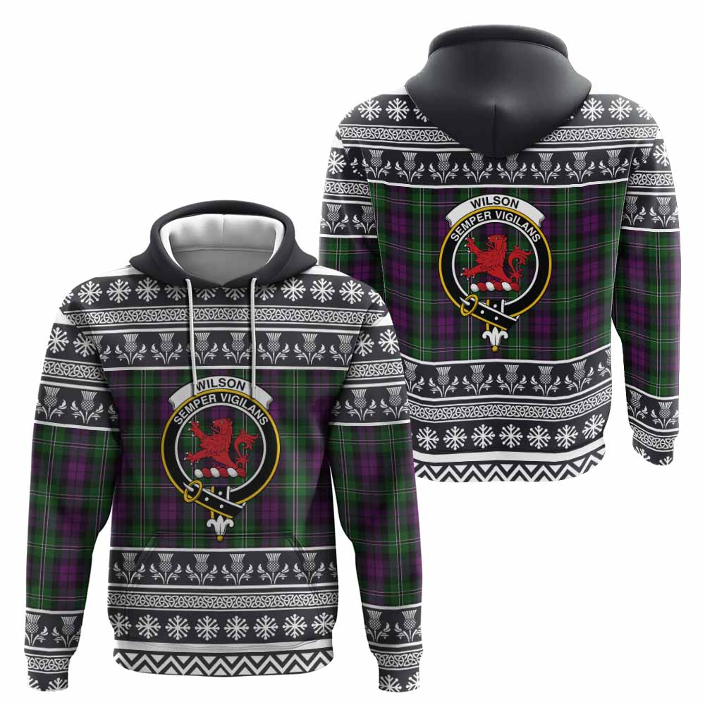 Wilson Clan Tartan Christmas Hoodie with Family Crest - Tartan Vibes Clothing