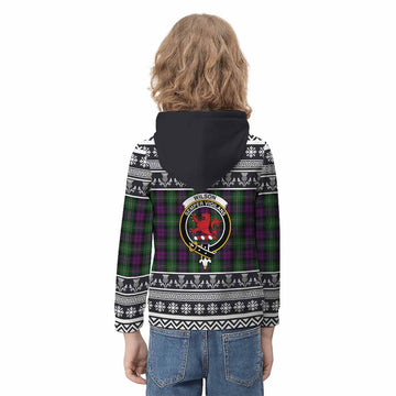Wilson Clan Tartan Christmas Kid Hoodie with Family Crest - Tartan Vibes Clothing