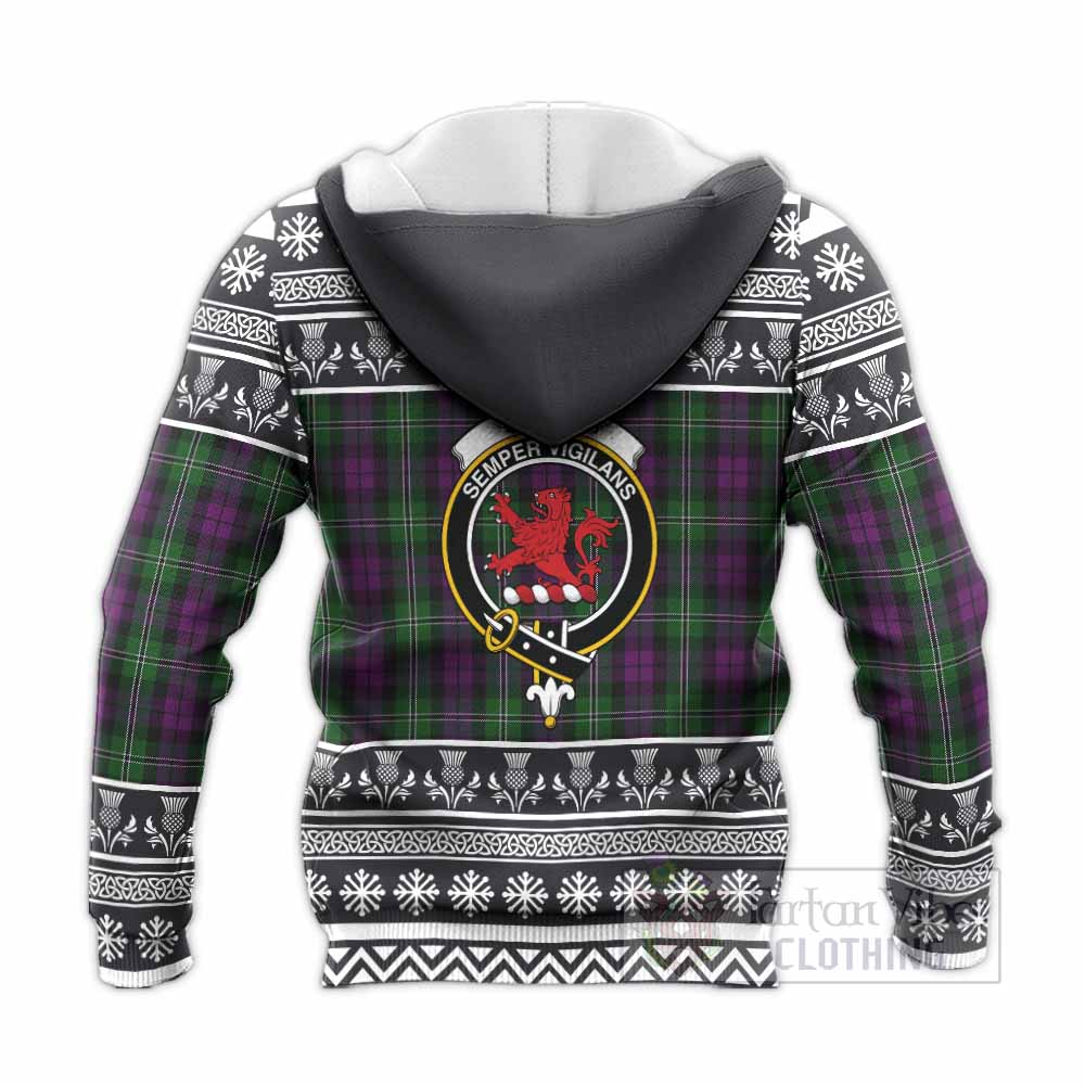 Wilson Clan Tartan Christmas Knitted Hoodie with Family Crest - Tartan Vibes Clothing