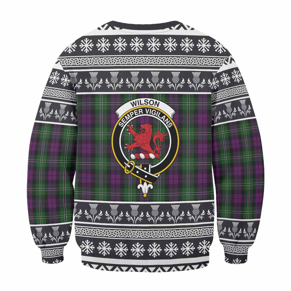 Wilson Clan Tartan Christmas Sweatshirt with Family Crest - Tartan Vibes Clothing
