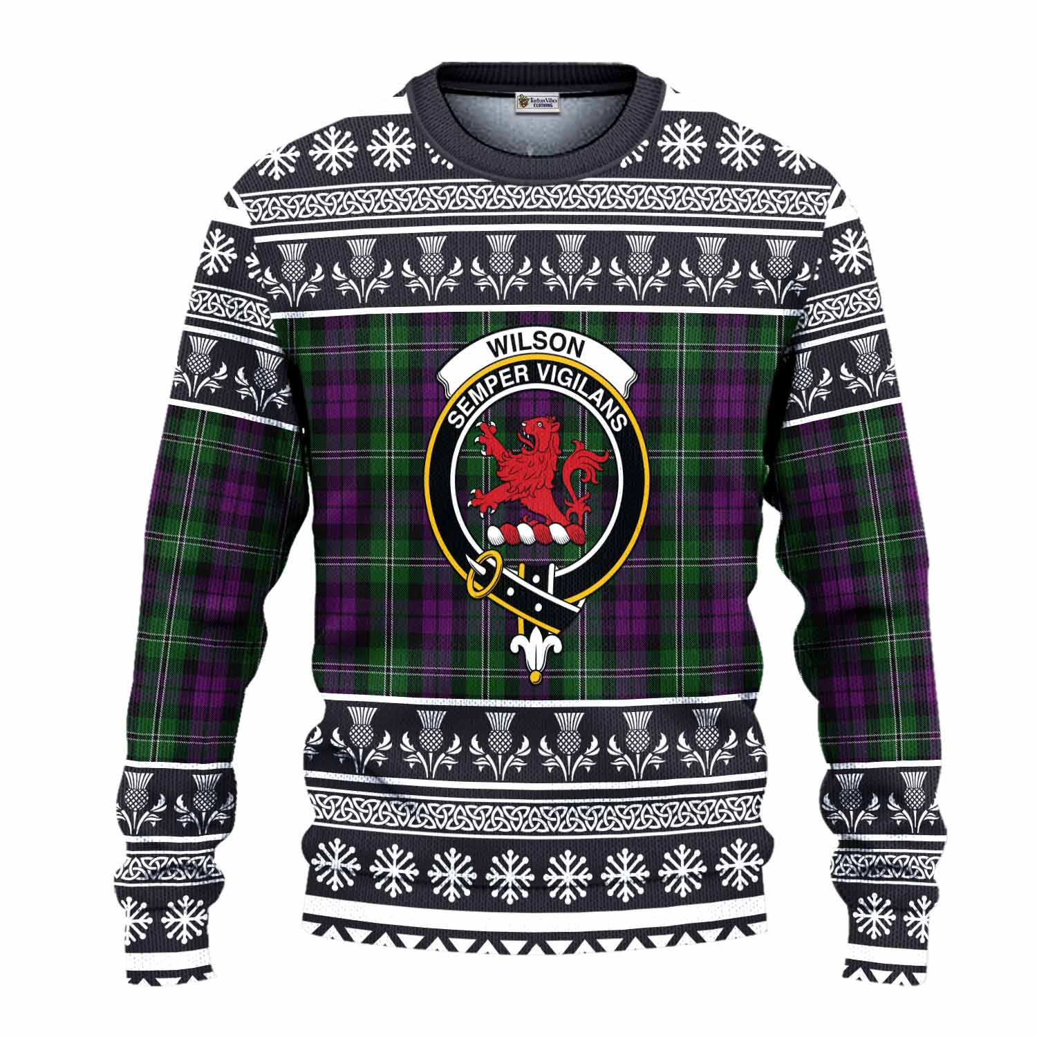 Wilson Clan Tartan Christmas Ugly Sweater with Family Crest - Tartan Vibes Clothing