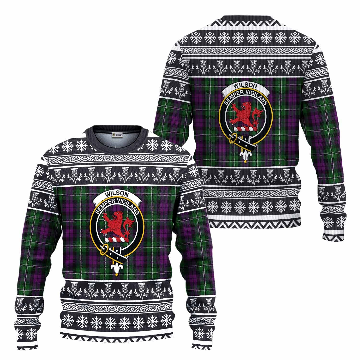 Wilson Clan Tartan Christmas Ugly Sweater with Family Crest - Tartan Vibes Clothing