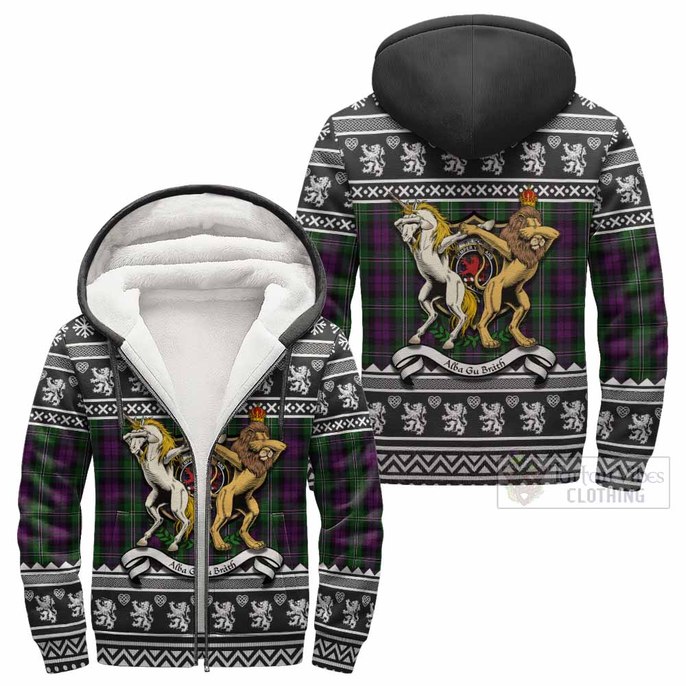Wilson Clan Tartan Crest Christmas Fleece Hoodie Coat of Arms Funny Style - Tartan Vibes Clothing