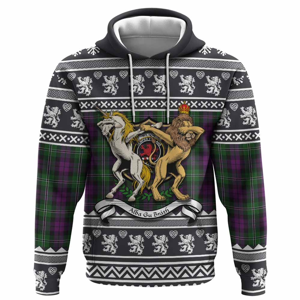 Wilson Clan Tartan Crest Christmas Hoodie Coat of Arms Funny Style - Tartan Vibes Clothing
