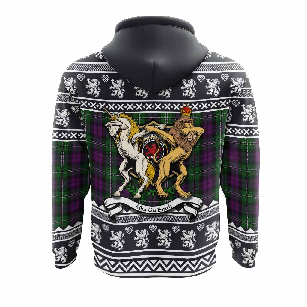 Wilson Clan Tartan Crest Christmas Hoodie Coat of Arms Funny Style - Tartan Vibes Clothing