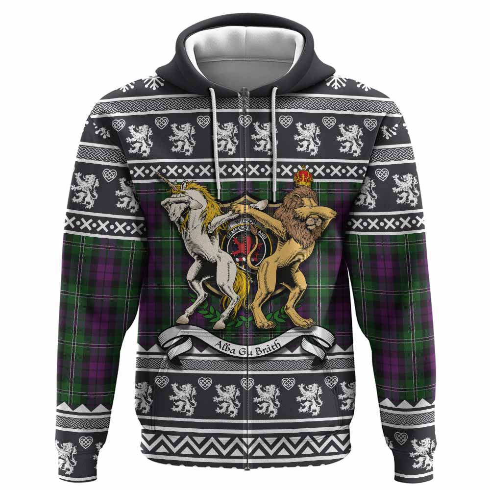 Wilson Clan Tartan Crest Christmas Hoodie Coat of Arms Funny Style - Tartan Vibes Clothing
