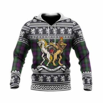 Wilson Clan Tartan Crest Christmas Knitted Hoodie Coat of Arms Funny Style - Tartan Vibes Clothing