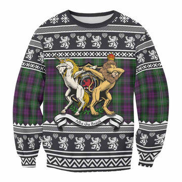 Wilson Clan Tartan Crest Christmas Sweatshirt Coat of Arms Funny Style - Tartan Vibes Clothing