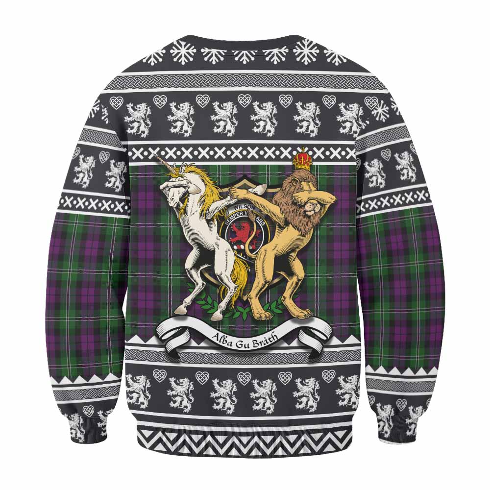 Wilson Clan Tartan Crest Christmas Sweatshirt Coat of Arms Funny Style - Tartan Vibes Clothing