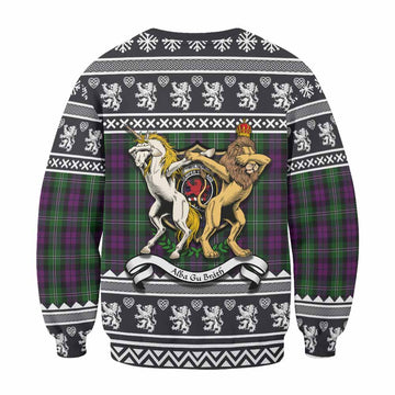 Wilson Clan Tartan Crest Christmas Sweatshirt Coat of Arms Funny Style - Tartan Vibes Clothing