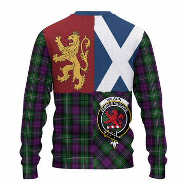 Wilson Crest Tartan Knitted Sweater with Lion Rampant Saltire Style