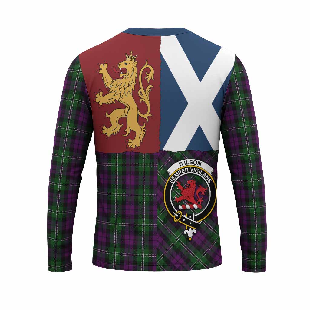 Wilson Crest Tartan Long Sleeve T-Shirt with Lion Rampant Saltire Style