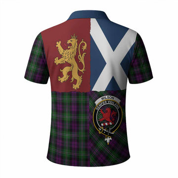 Wilson Crest Tartan Polo Shirt with Lion Rampant Saltire Style