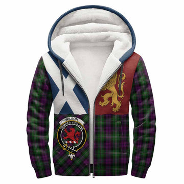 Wilson Crest Tartan Sherpa Hoodie with Lion Rampant Saltire Style