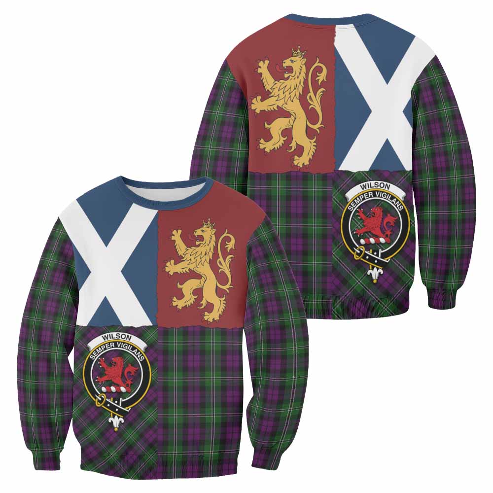 Wilson Crest Tartan Sweatshirt with Lion Rampant Saltire Style