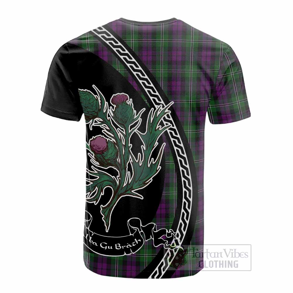 Wilson Family Crest Tartan Cotton T-shirt Alba Thistle Inspired - Tartan Vibes Clothing