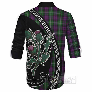 Wilson Family Crest Tartan Ghillie Shirt Alba Thistle Inspired - Tartan Vibes Clothing
