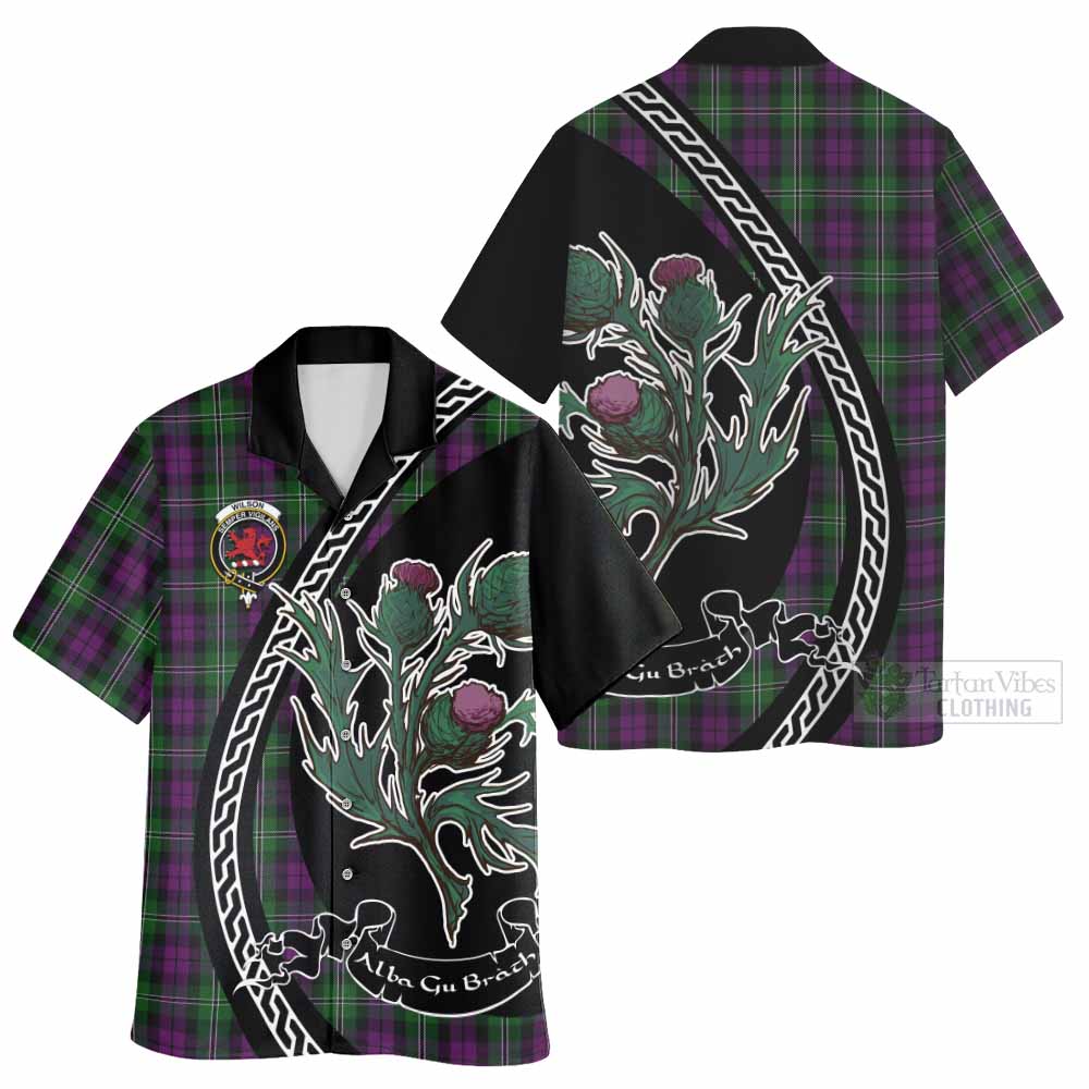Wilson Family Crest Tartan Hawaiian Shirt Alba Thistle Inspired - Tartan Vibes Clothing