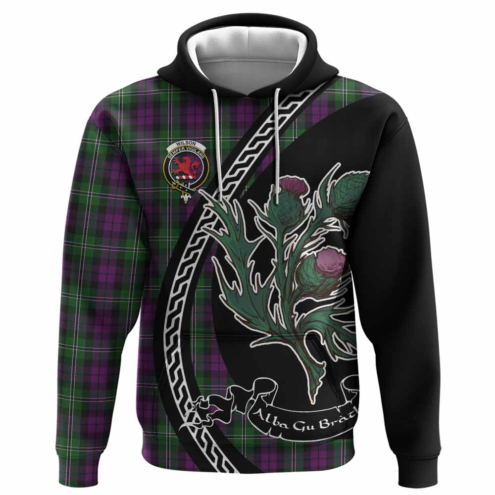 Wilson Family Crest Tartan Hoodie Alba Thistle Inspired - Tartan Vibes Clothing
