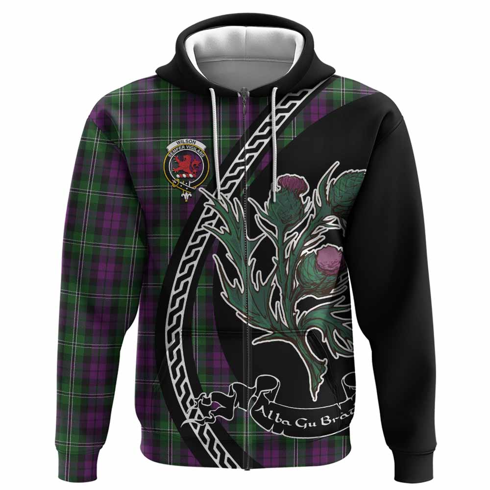 Wilson Family Crest Tartan Hoodie Alba Thistle Inspired - Tartan Vibes Clothing