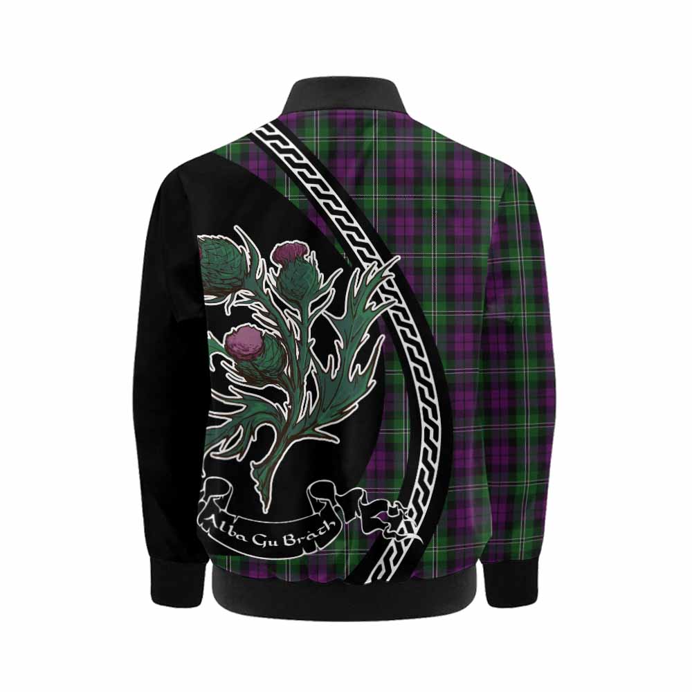 Wilson Family Crest Tartan Kid Bomber Jacket Alba Thistle Inspired - Tartan Vibes Clothing