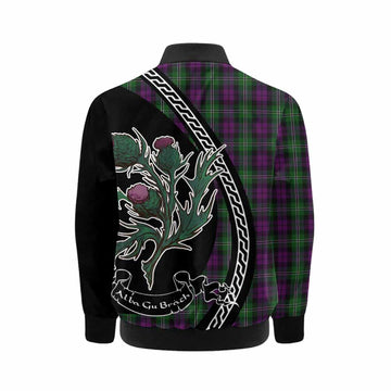 Wilson Family Crest Tartan Kid Bomber Jacket Alba Thistle Inspired - Tartan Vibes Clothing